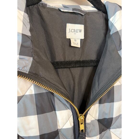 J. Crew White Black Checked Vest Sz S Holiday Festive Winter Vibes Classic - Picture 5 of 6